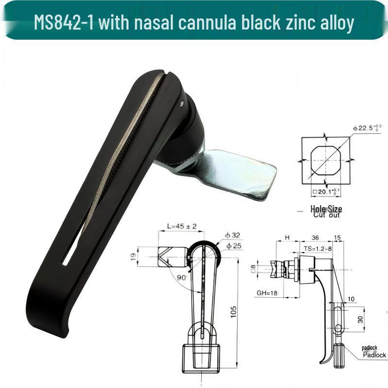 MS324 Zinc Alloy T/L-Type Handle Lock for Air Purifier Door and Industrial Equipment