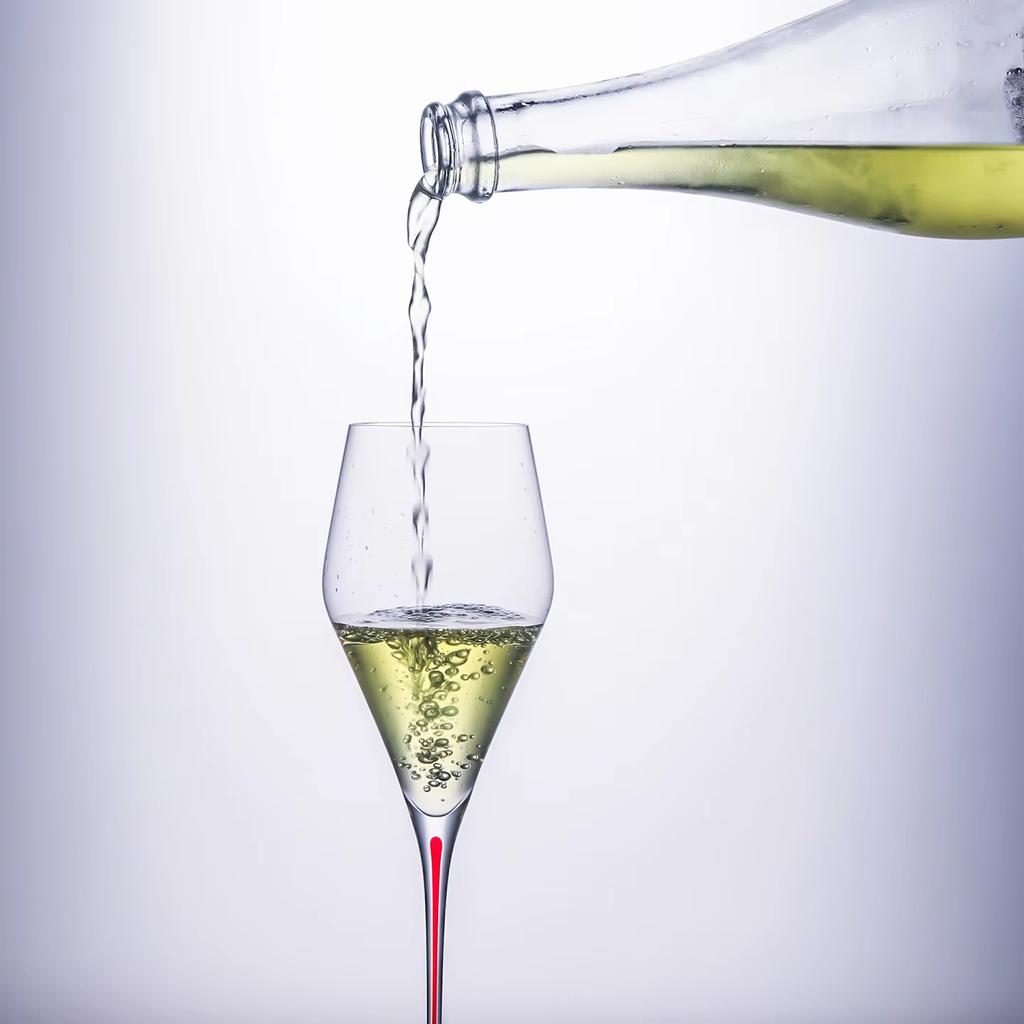 Silk-drawn Colored Rod Crystal Glass Red Rod Champagne Wine Glass Boutique Series Tall Cocktail Glass