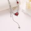 Fashion Heart Tassel Chain Necklace Tassel Collarbone Chain