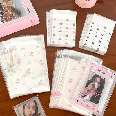 50 ks Roztomilý maznáčik Transparentná samolepiaca taška Idol 3-palcová fotografická karta DIY Decor Balenie vreckové Kawaii darčekové balenie