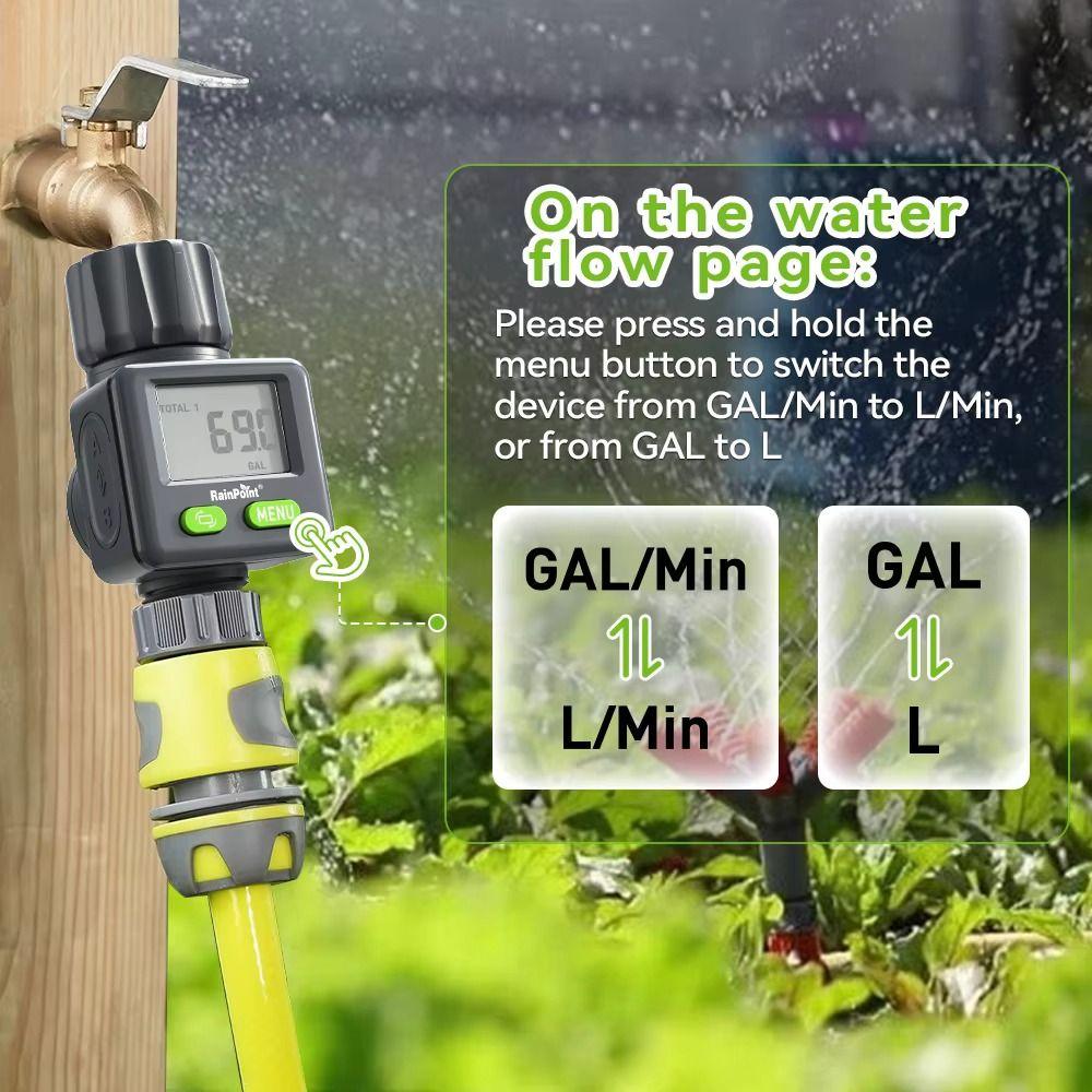Automatic Water Flow Meter High Precision Water Meter  Outdoor Garden Hose Watering