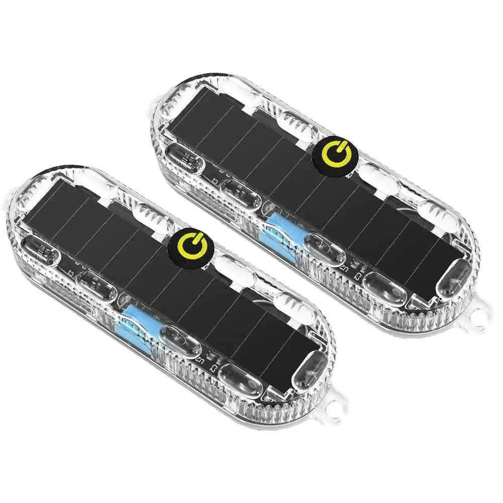 1/2pcs Mini Car Solar Warning Lights Night Security Anti-Theft Lamp Strobe Wireless Lamp Signal LED Warning Caution W0M4