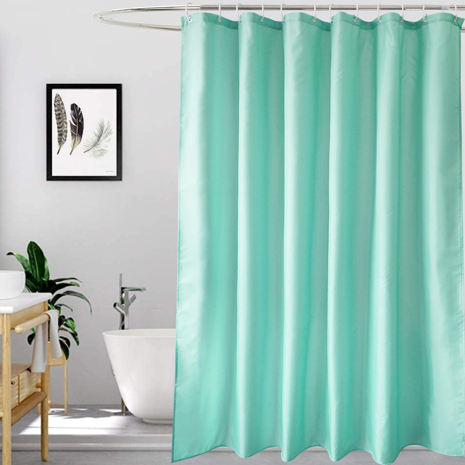 

White Fabric Shower Curtain Waterproof Machine Washable Hotel Bathroom Decorative Shower Curtain Multi Size Available W60H190(CM)-1 Pcs