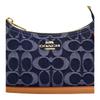Coach Teri 20 Chiusura Superiore con Zip Stampa del Marchio Tessuto e Ecopelle Borsa a Spalla Piccola da Donna Blu Denim CY735-IMXIA