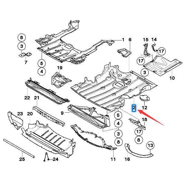 BMW 3 Series E90/E91/E92 Engine Underbody Shield (Part No. 51757129341)