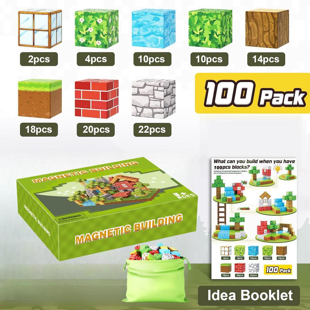 My Block World Children's Magnetic Cubes Set - Primeval Forest