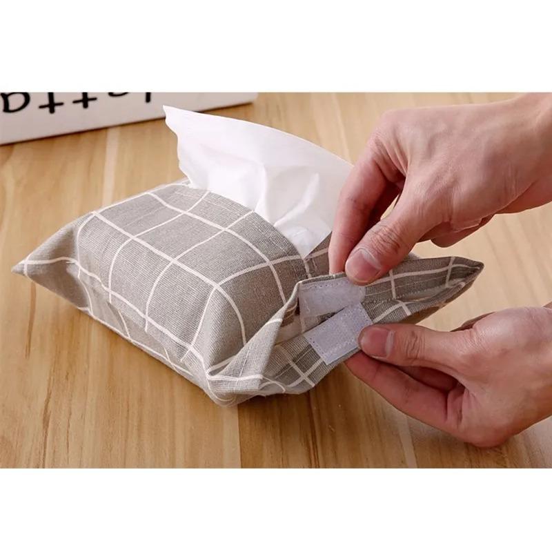 

1 шт. портативная симпатичная мультяшная коробка для салфеток, коробка для бумажных полотенец из хлопка и льна, украшение для автомобиля, маленькая сумка, бумажный пакет