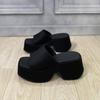 Minimalist thick-bottomed sandals women's summer fashion outer wear holiday slippers small people increase height casual one-word drag tide