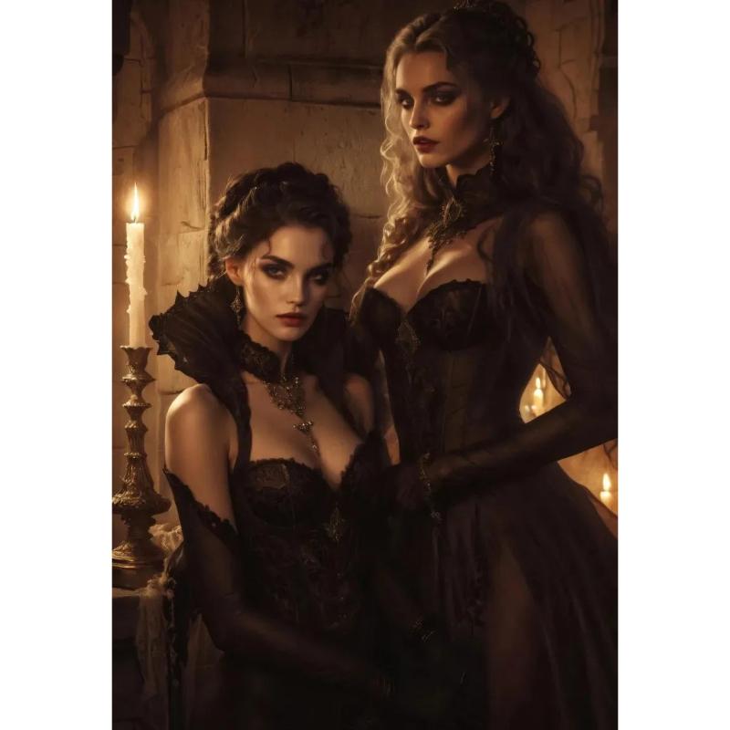 Kobieta Maska Impreza Fantasy Wiedźma Mroczna Sztuka Plakaty Druki Obraz na Płótnie Sztuka Ścienna Obraz Salon Dekoracja Domu
