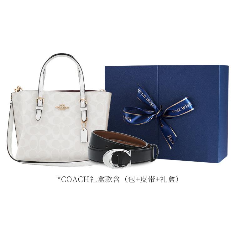 COACH Mollie Canvas With Leather Handbag Medium Women's Glacier White Monogram C4250-IMRFF