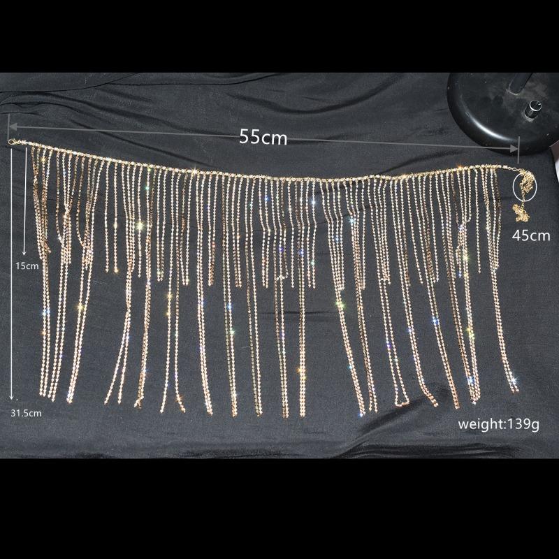 Waist Chain Body Chainsexy Shiny Tassel Rhinestone Skirt Belly Dance Body Chain