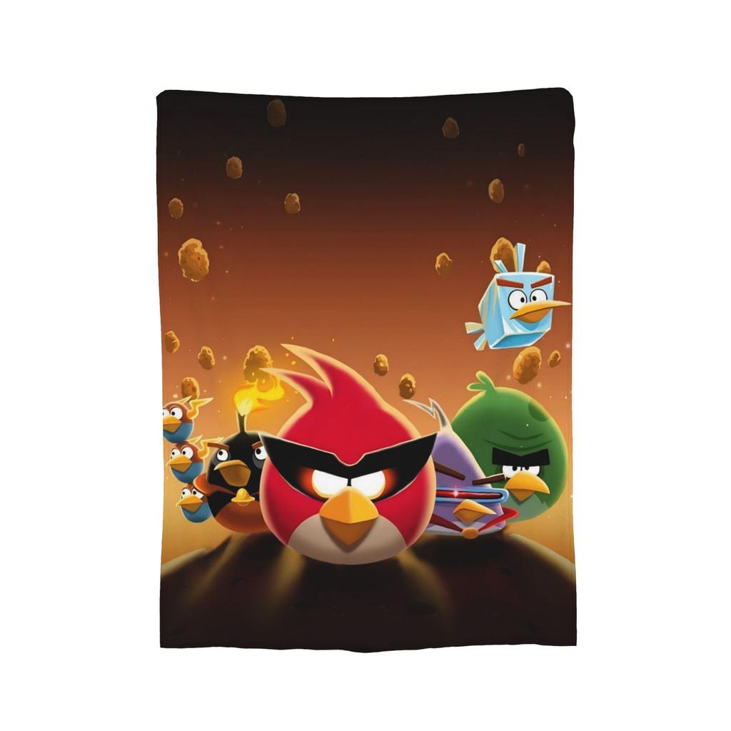 A-Angry Anime B-Birds Games Red Fleece Throw Blankets Blanket for Bedding Car Super Warm Bedspread,