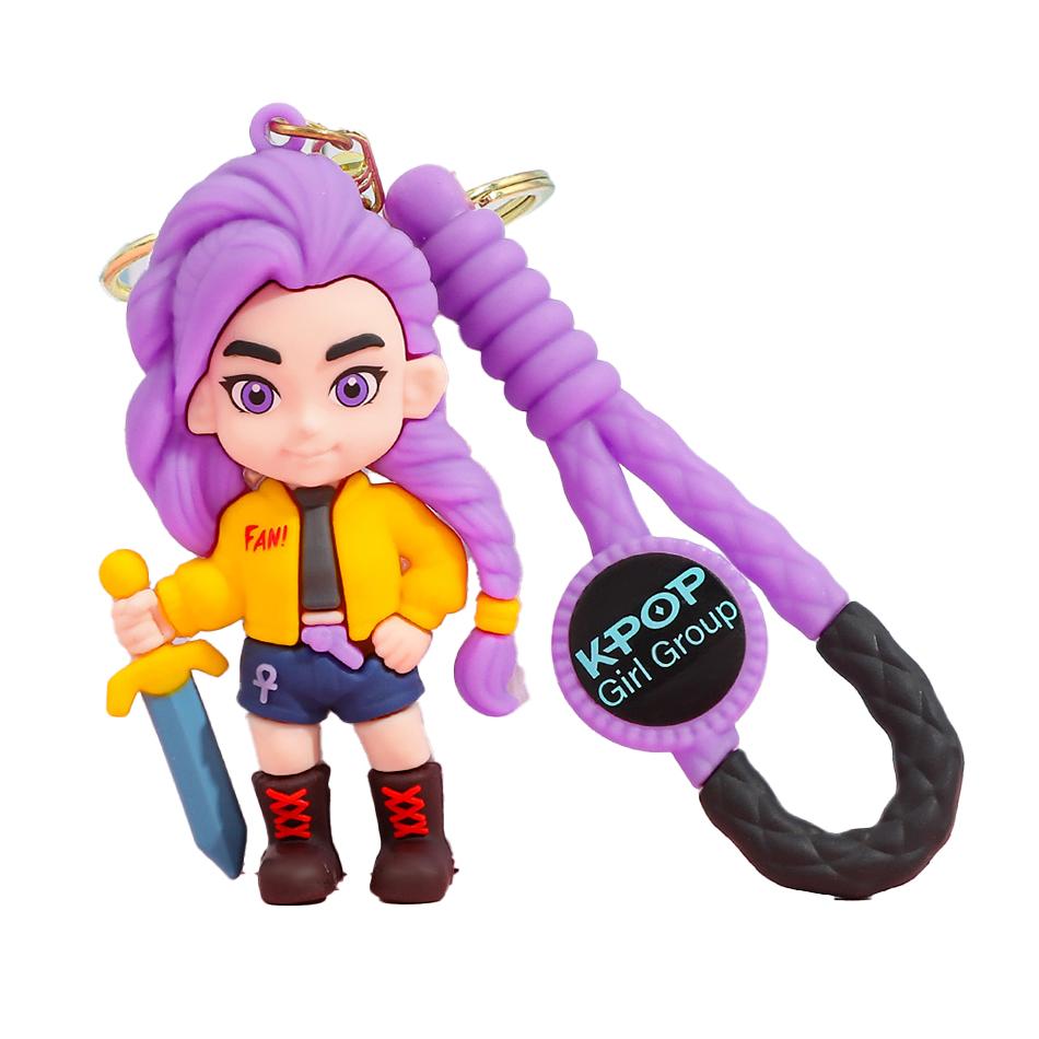 KPOP Demon Hunters Keychain, Tiger Character PVC Figure Keychain, Cute Harajuku Style Key Ring for Kids & Fans Halloween Gift