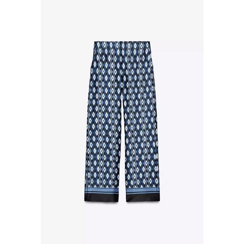 Spring New Women's Clothing Lapel Print Shirt 2329654 Geometric Pattern Printed Pants 2336655