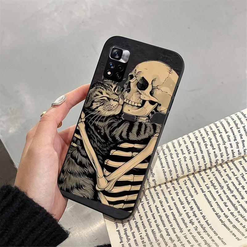 Phone Case For Xiaomi Redmi note 14 Pro 14 13 12 11 10 Pro 14S 12S 11S Redmi 14C 13C 10 Skeleton Art