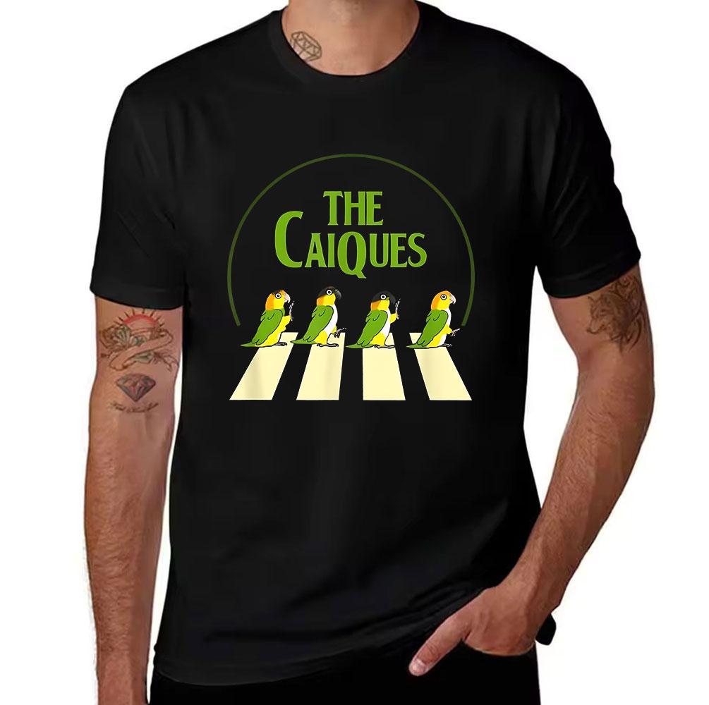 Unisexs Cotton Tshirt The Caiques Parrot Abbey Road Inspired Graphic Tee Casual Short Sleeve Top For Bird Lovers
