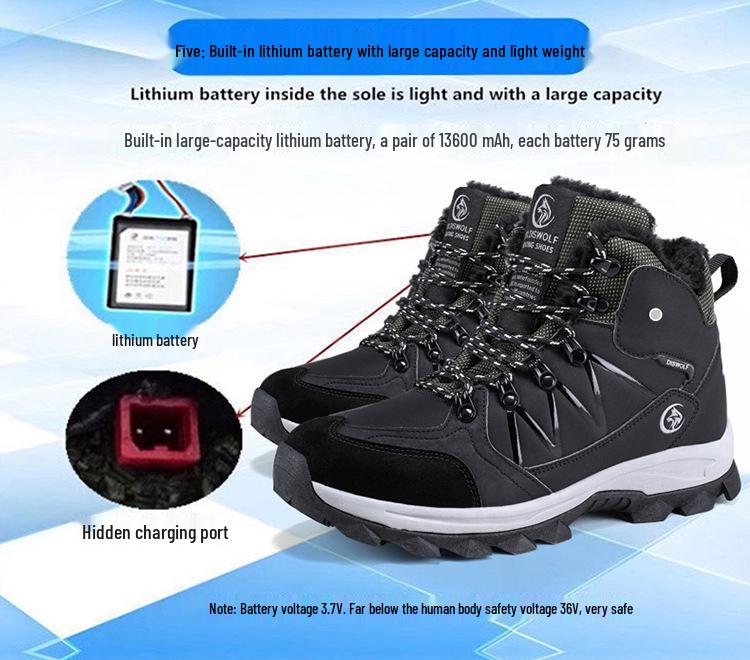 Smart Electric Heated Shoes - Rechargeable, Warm, Insulated Fleece-Lined Footwear for Men and Women, Perfect for Outdoor Use