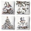 Christmas Themed Pillowcases: Santa, Snowman, Christmas Tree & Ornaments Designs Sofa Room Cushion Cover Home Decoration Gift