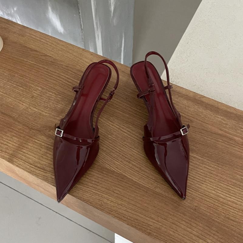 

Bailamos 2025 Fashion Brand Design Buckle Women Pumps Point Toe Slip On Work Shoes Low Heel Spring Autumn Party Wedding Shoes Mu 35