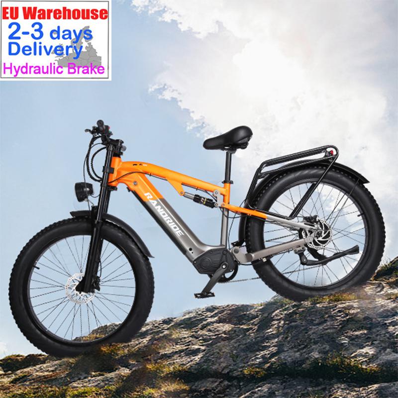 RANDRIDE YX80 2025 Elektrofahrrad 1500W Peak E-MTB 48V20A 80KM Reichweite M315-7 Geschwindigkeit & Hydraulische Bremsen CST 26x4.0 Reifen Feststellbare Federgabel