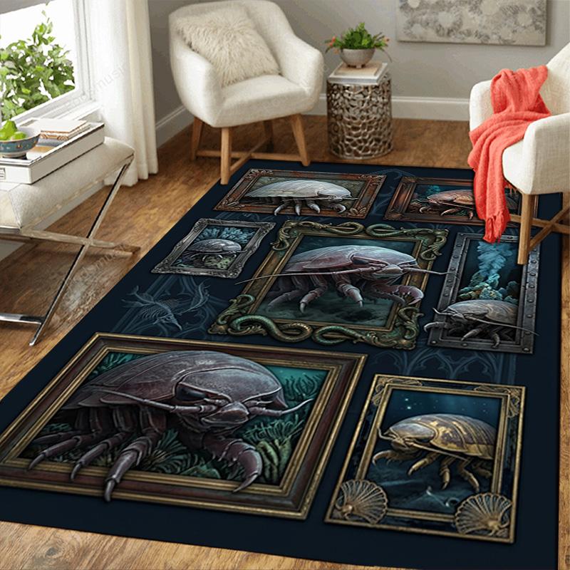 Deep Sea Crab Gallery Pattern Rug Floor Mat for Living Room or Bedroom Soft and Comfortable Carpet a Gift for Birthday and Holiday.
