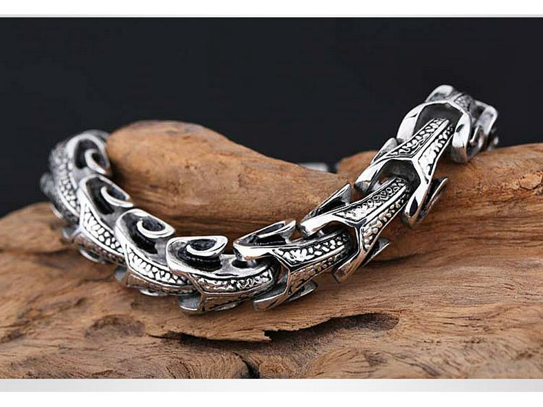 Korean Style Trendy Dragon Bone Stainless Steel Men's Titanium Bracelet