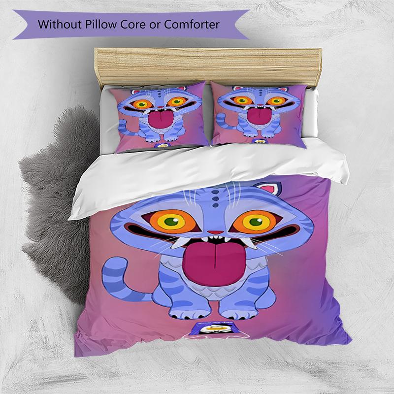3pcs Kpop Demon Hunters Derpy Pattern Bedding Set Duvet Cover Set Includes Duvet Cover &pillowcases, Perfect All Season Bedroom Decoration & Gift