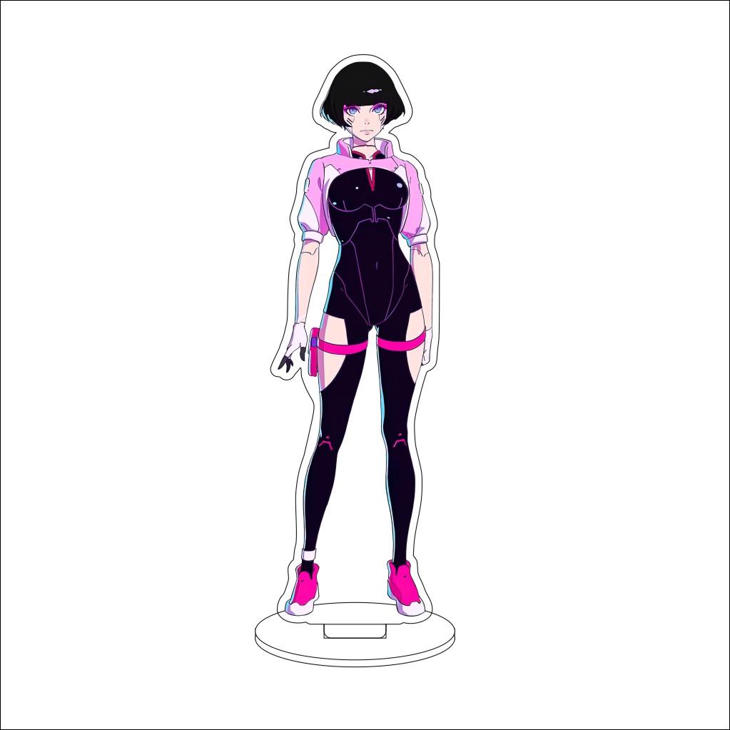 16CM Anime Cyberpunk Cosplay Acryl-Ständer Ornamente David Martinez Rebecca Figur Ständer Halloween Geschenke