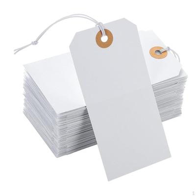 100Pcs Gift Tags with String Blank Hanging Hole DIY Paper Tag Jewelry Price for Party