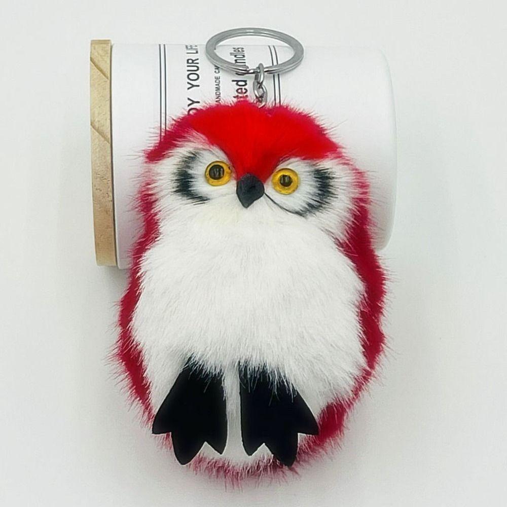 

High imitation Milan marten Owl Plush Keychain Cartoon Doll Backpack Decoration Backpack Pendant червоний