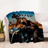 Motorcycle Desert Adventure Personalized Name Blanket Multi-purpose Customizable Blanket Warmthful Decor Great for Nap Chair Living Room Home Decor