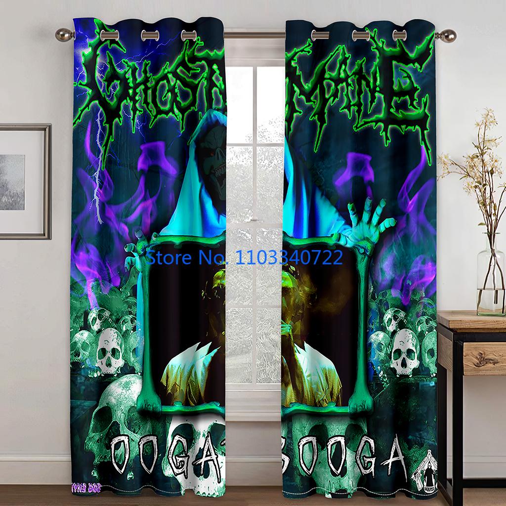 Anime Nightmare Before Halloween Christmas Jack Skeleton Window Curtain 184X215Cm 3D Print Blackout Curtains Bedroom Kids Gift