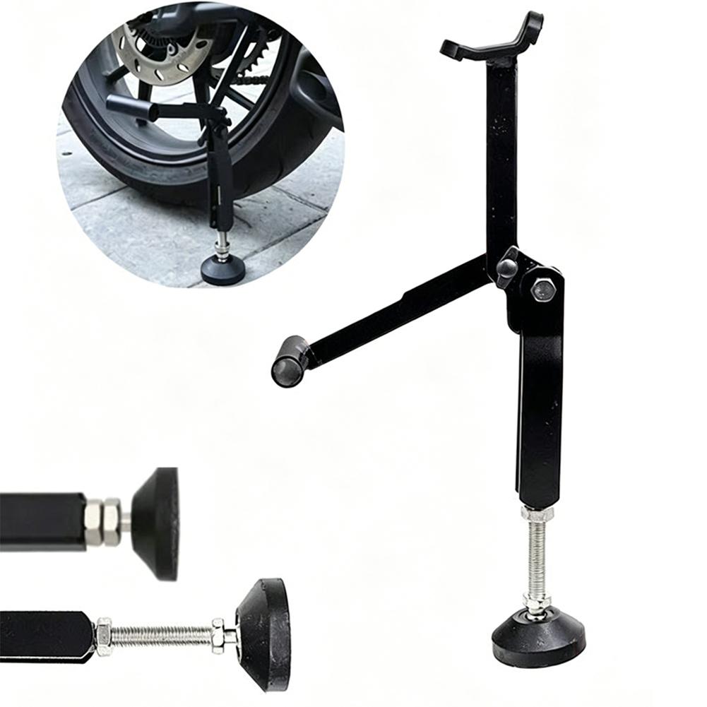Universal Motorcycle Wheel Stand, Foldable Portable Wheel Lifter, Repair Maintenance Jack, Anti-Slip Side Support Tool