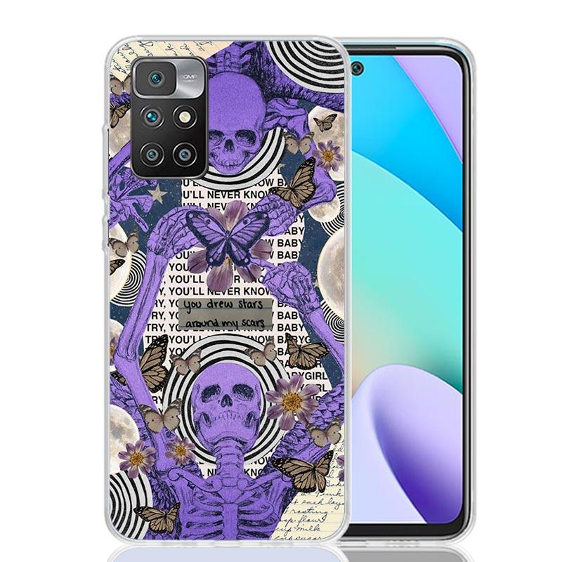 Retro Skull Butterfly Phone Case for Samsung Galaxy A17 A16 A15 A14 A13 A57 A56 A55 A54 A53 A37 A36 A35 A34 A33 A26 A25 A24 A23