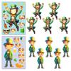 6 Pieces of St. Patrick's Day Stickers Puzzle Face Change Personality DIY Waterproof Stickers