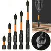 6PCS Magnetic Cross Screwdriver Head 25/50/65/70/90/150mm Anti-Rust Bits 1/4 Inch Hexagon Bit For Electric Screwdriver
