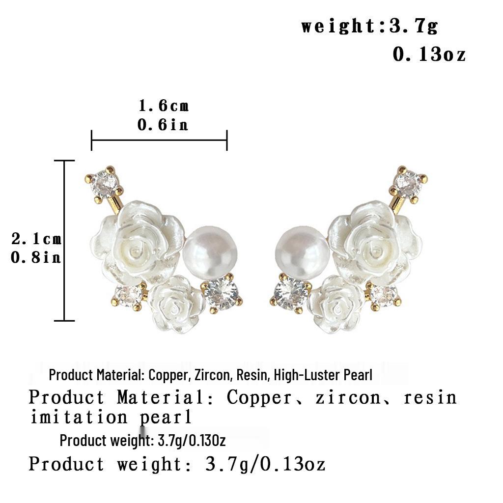 Элегантные Серьги-гвоздики с Розовым Цирконом и Жемчугом - Высококачественный Дизайн с Серебряной Иглой