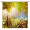 Tropical Jungle Landscape Shower Curtains Bathroom Decor Wild Animal Deer Parrot Toucan Leopard Home Bathtub Polyester Curtain