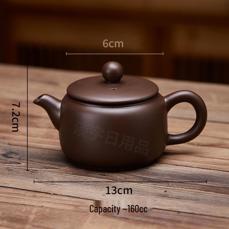 Handmade Small Zisha Teapot for Gongfu Tea, Wide Mouth Hanwa Pot