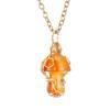 Handmade Gold Winding Crystal Tiger Stone Agate Small Mushroom Pendant Necklace Jewelry N588
