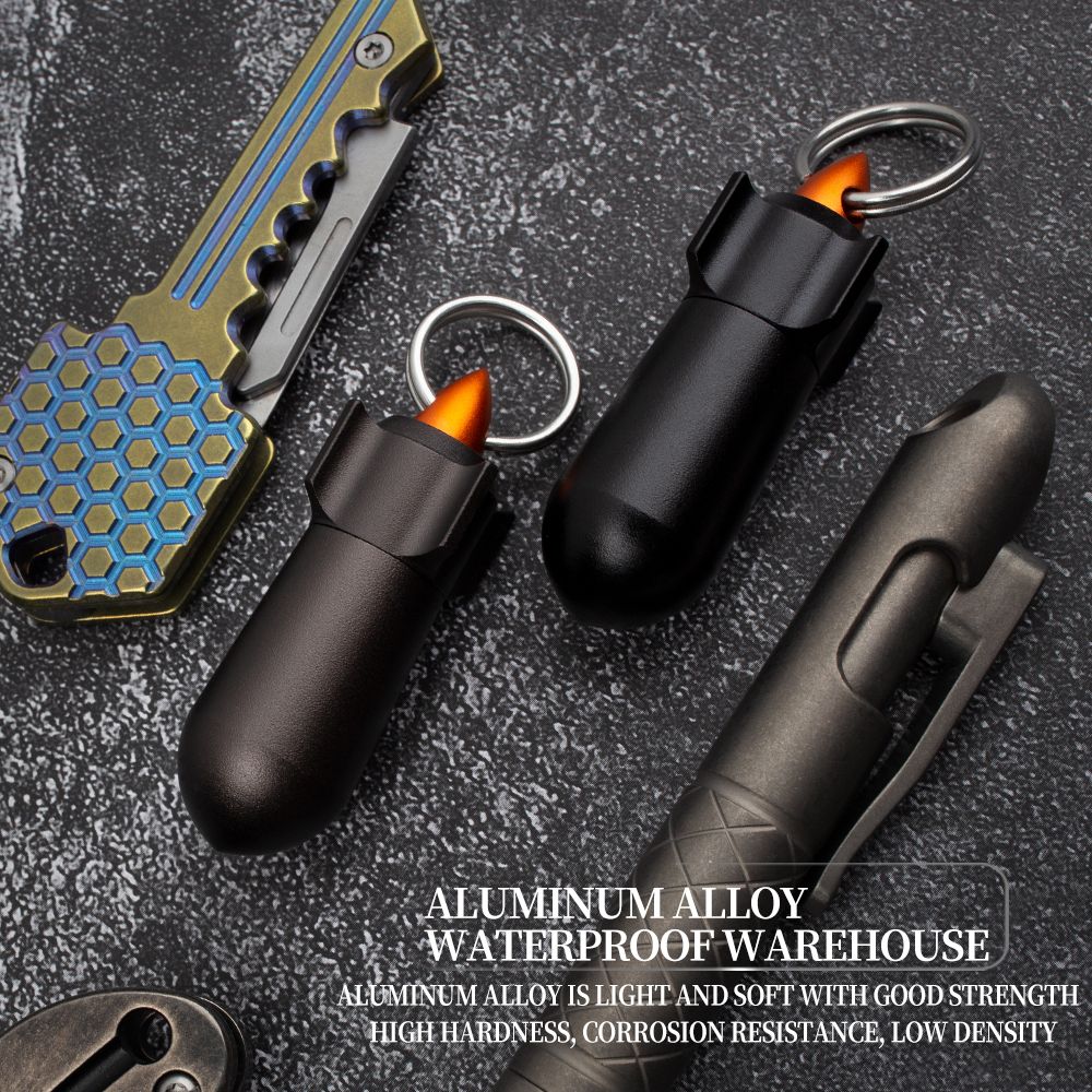 Vitamin Capsule Pill Organizers Pill Bottle Pill Storage Box Keychain Holder Aluminum Pill Case