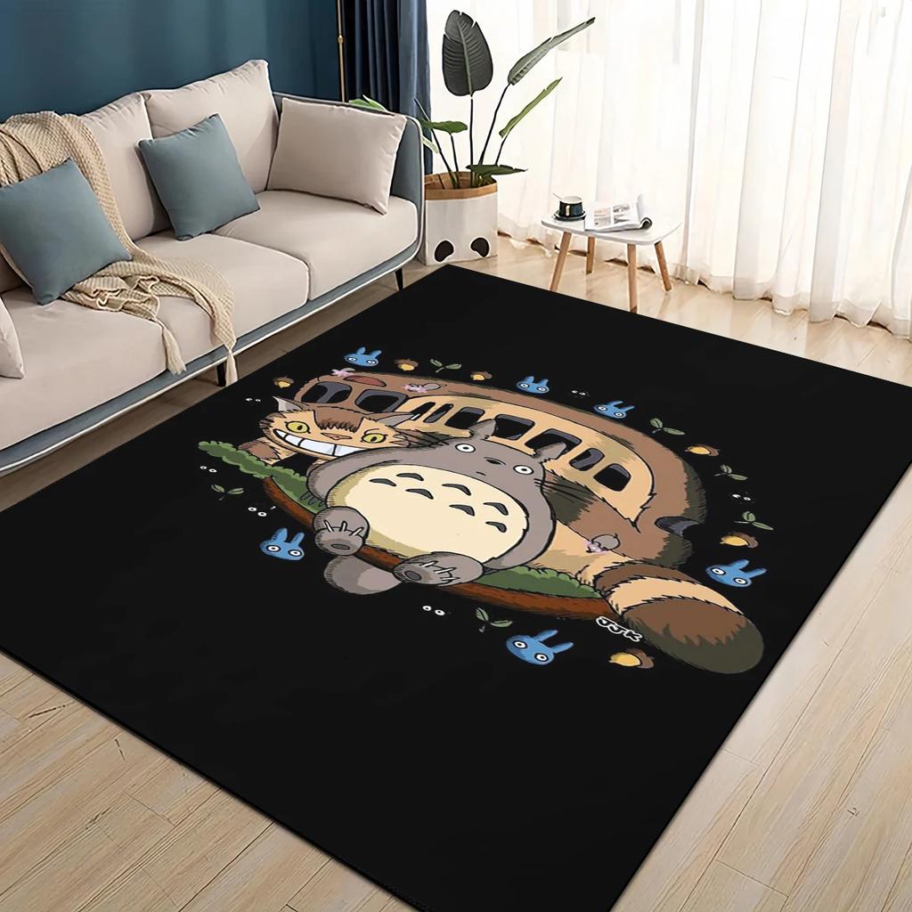 3D T-Totoros Cartoon Area Rug,Carpet Rug for Living Room Children's Bedroom Sofa Doormat Decor,kids Play Non-slip Floor Mat