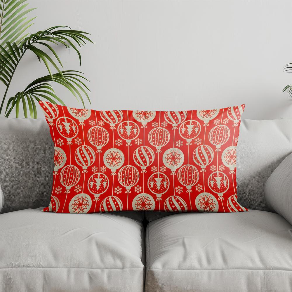 Home Decor Christmas Patterns Pillow Cover Suitable For Sofa Bedroom Car Pillow Cover Cushion Rectangular Back Cushion
