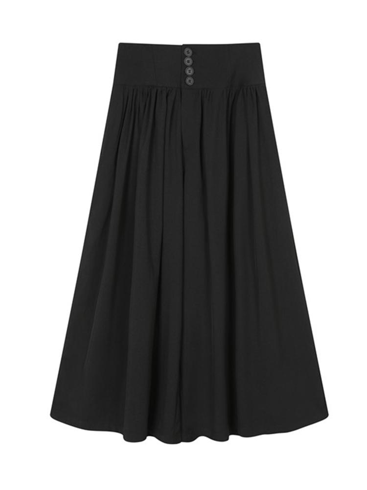 XITAO Solid Color New Chinese Style Wide Leg Pants ZYY1042