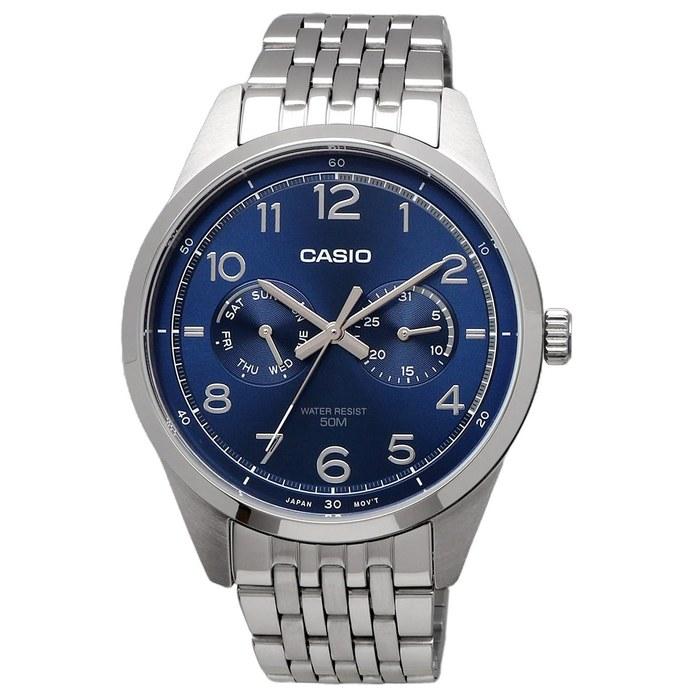 [Casio] Standard Quartz Men's Watch MTP-E340D-2AV Multi-Calendar 7-Link Bracelet Silver & Blue - Imported - Blue MTP-E340D-2AV