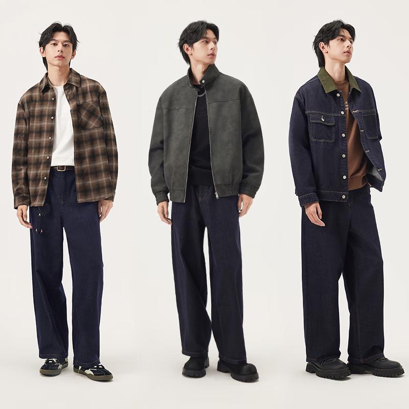 Gxg.jeans Men's Contrast Stitching Loose Fit Straight Leg Jeans