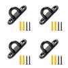 4Pcs Stainless Steels Pad Eye Plate Hook Heavy Duty Ceiling Hook Rings Hook Screw Eyes Hook Marine Hardware Staple Hook