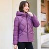 Rhombus  Jacket Women's Hooded Autumn and Winter New Small Fashion Top Short Warm  Jacket