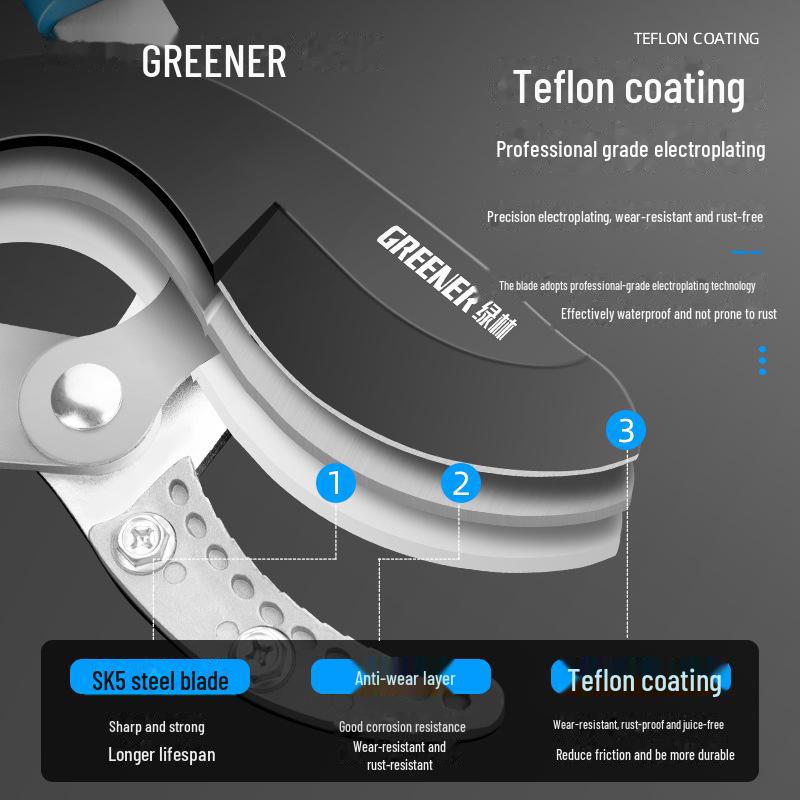 "Green Forest Heavy-Duty Pruning Shears: Strong, Labor-Saving Scissors for Thick Branches and Fruit Trees"