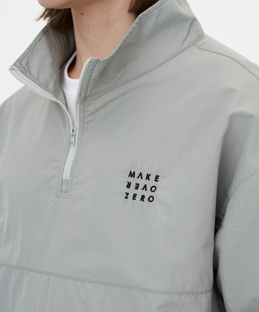 Mozmoz Easy Nylon Half Zip Light Grey